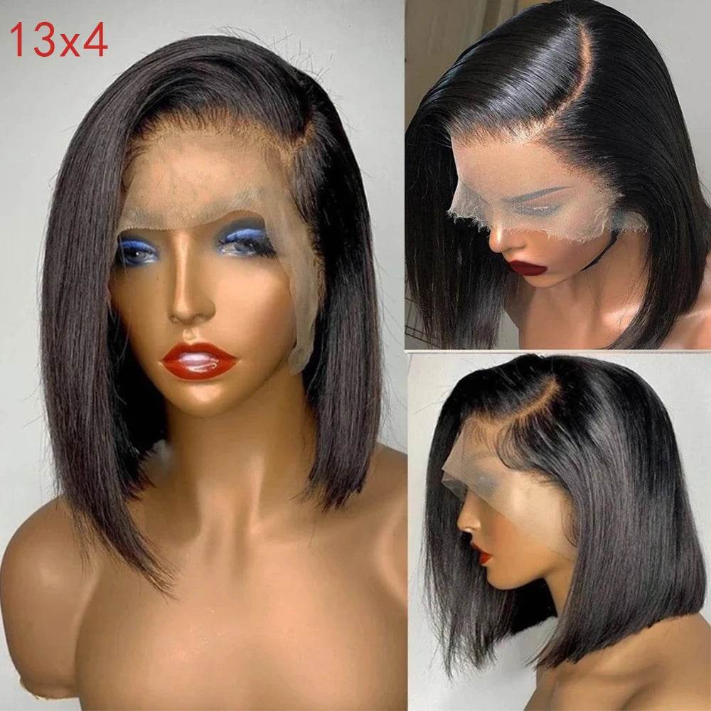 Straight Bob Wigs Human Hair 13x4 HD Lace Frontal Glueless Bob Wigs 4x4 Lace Closure for Women 180% - BON's