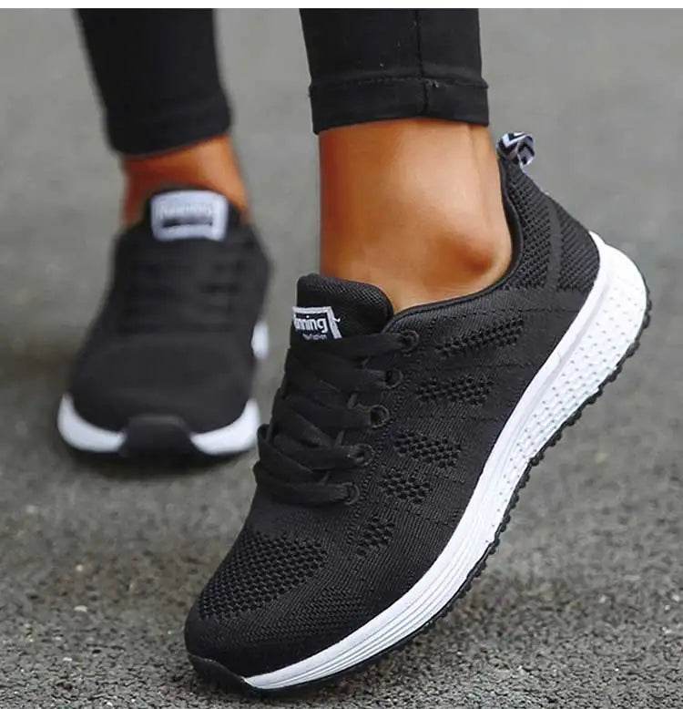 Women's Classic Sneakers - Casual Gym Sneakers for Women, White Vulcanize Shoes, Zapatillas Mujer - BON's