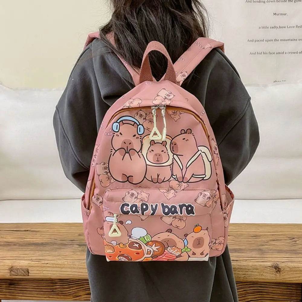 Capybara School Backpack - Cute Large Student Schoolbag - BON's