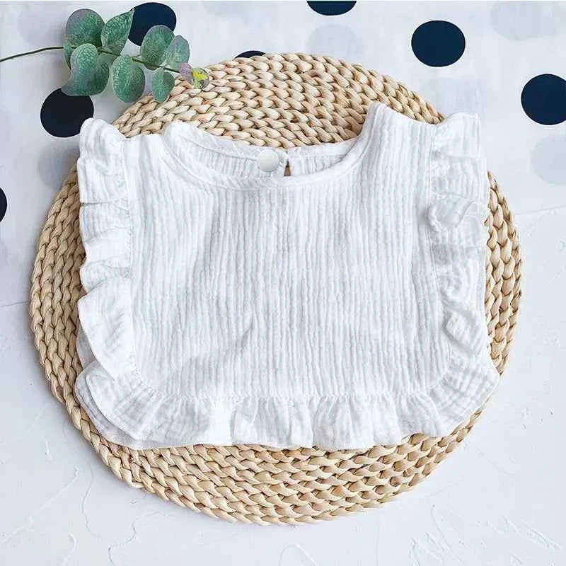 Newborn Baby Feeding Bib Ruffle Solid Lace Saliva Towel Infants Soft Cotton Burp Cloth For Toddler Kids Bibs Newborn Stuff