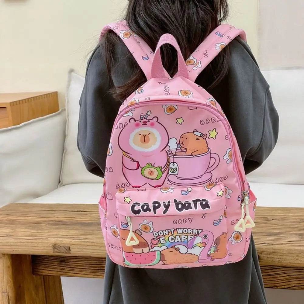 Capybara School Backpack - Cute Large Student Schoolbag - BON's