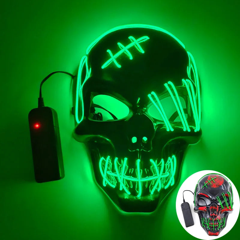 LED Glowing Bloody Rabbit Mask β Neon Horror Cosplay for Halloween, Carnival & Masquerade