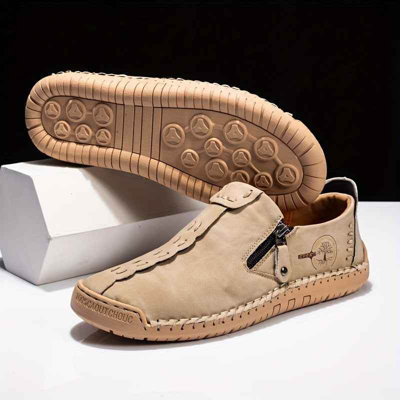 Men's Vintage Loafers: Durable, handmade synthetic shoes, brown/black. - BON's
