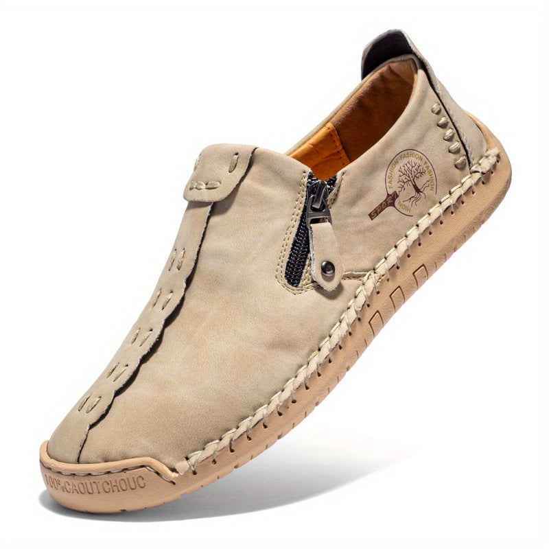 Men's Vintage Loafers: Durable, handmade synthetic shoes, brown/black. - BON's