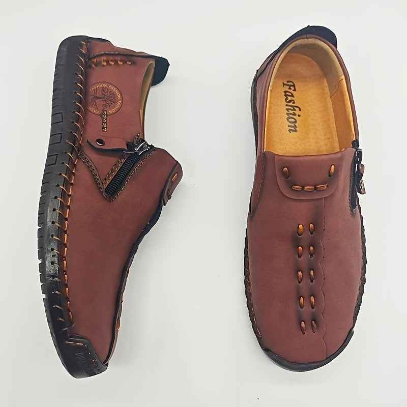 Men's Vintage Loafers: Durable, handmade synthetic shoes, brown/black. - BON's