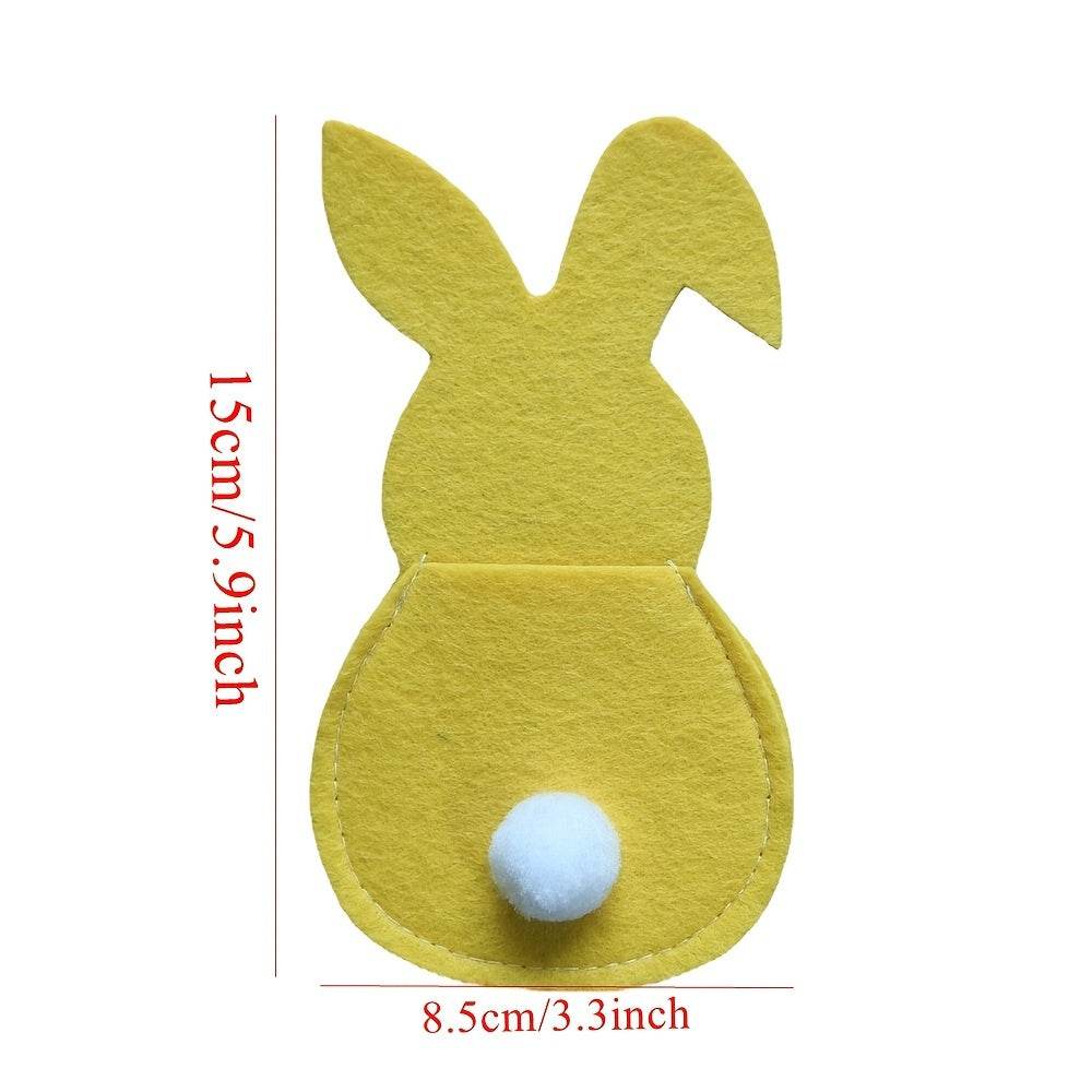4pcs Easter Bunny Cutlery Holder for Happy Easter Table Decorations and Tableware Accessories - BON's