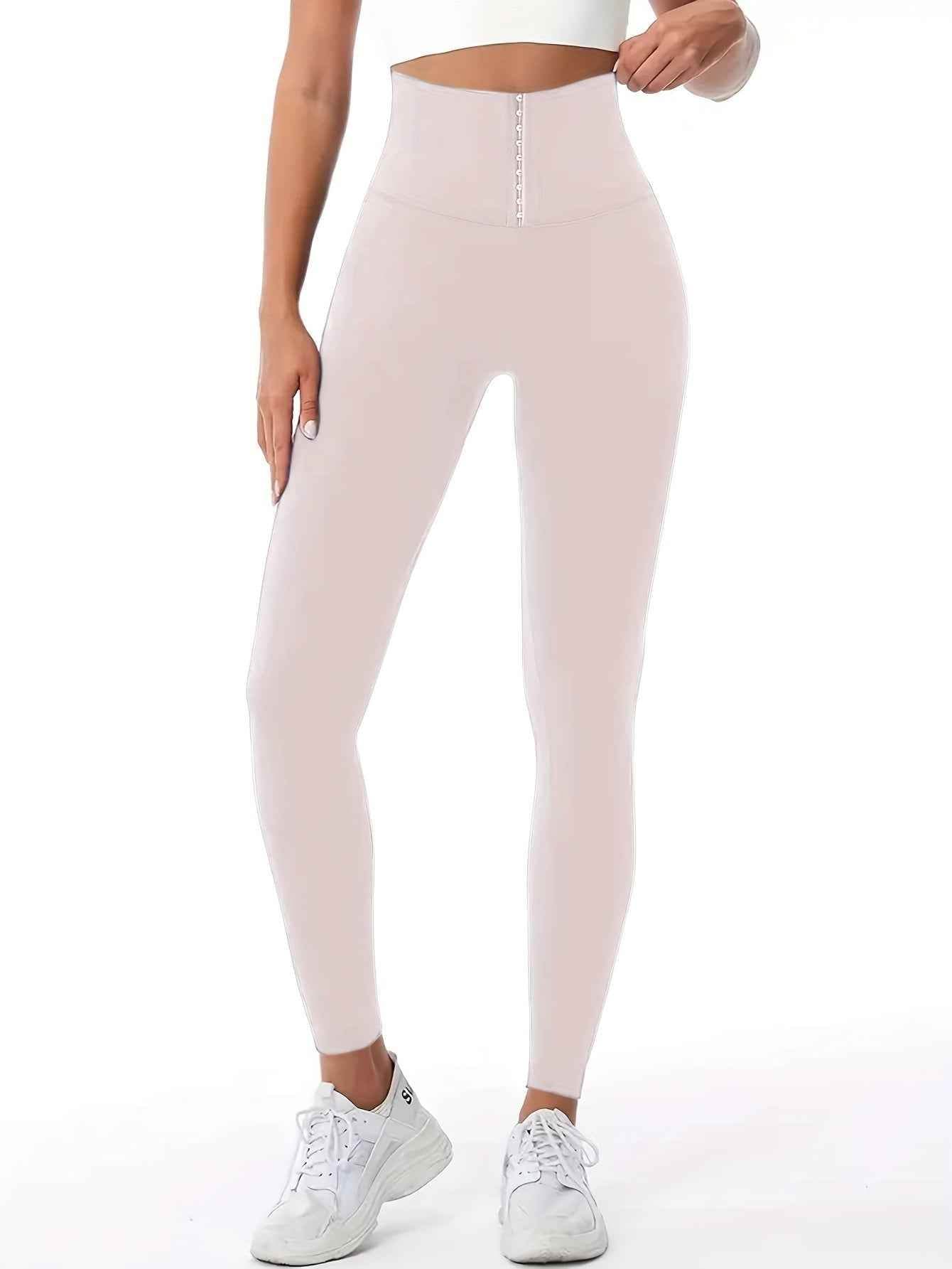 Women’s High-Waist Tummy Control Leggings - Olive Green, Thickened, Stretchy, Button Closure for Butt Lifting & Belly Smoothing, Long Length Skinny Jeans - BON's