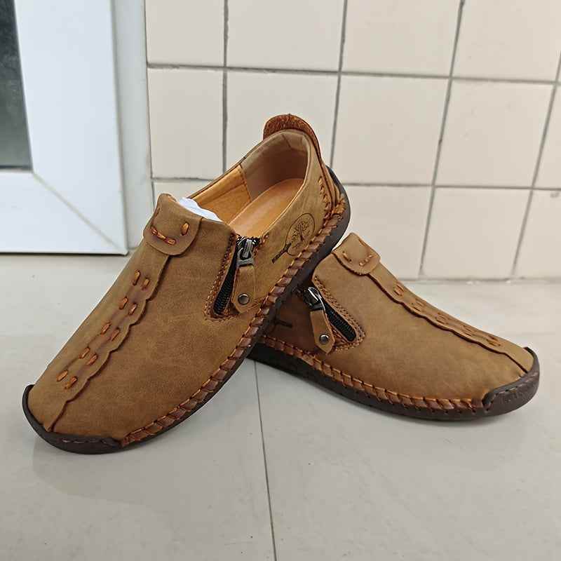 Men's Vintage Loafers: Durable, handmade synthetic shoes, brown/black. - BON's