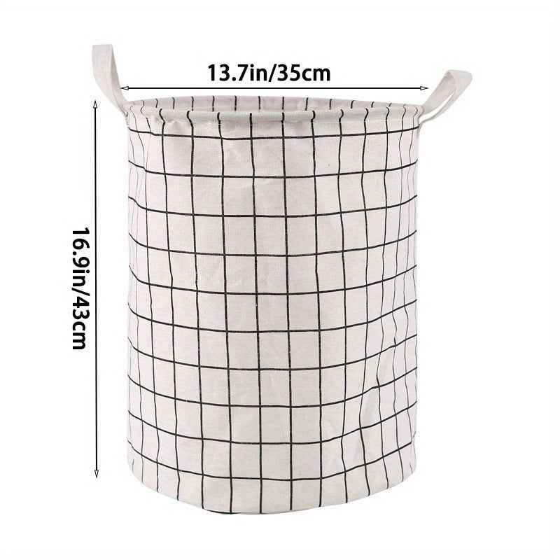 1pc Round Laundry Basket - Portable Dirty Clothes Hamper & Storage Bucket - BON's