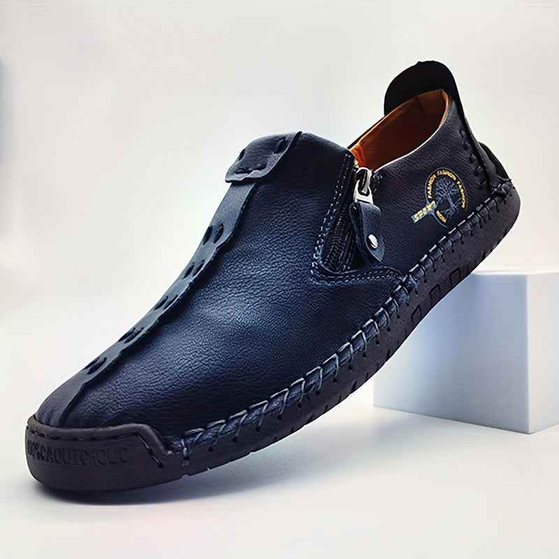 Men's Vintage Loafers: Durable, handmade synthetic shoes, brown/black. - BON's