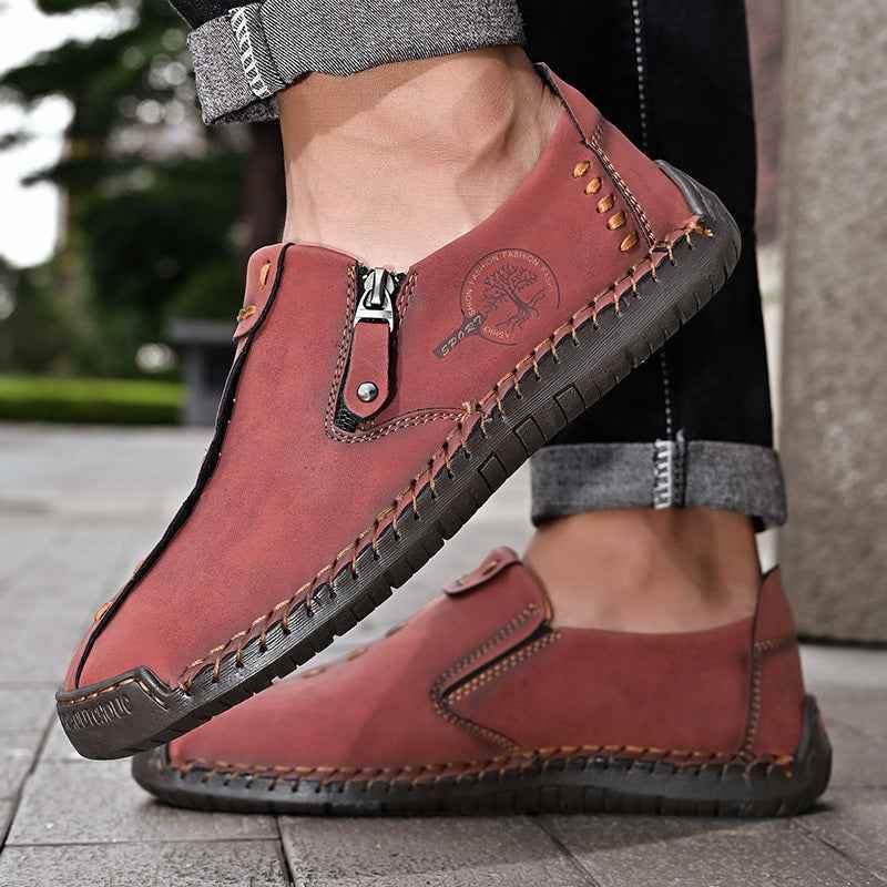 Men's Vintage Loafers: Durable, handmade synthetic shoes, brown/black. - BON's