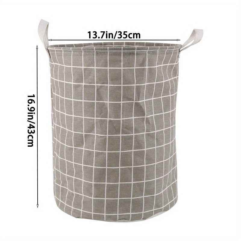 1pc Round Laundry Basket - Portable Dirty Clothes Hamper & Storage Bucket - BON's
