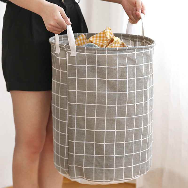 1pc Round Laundry Basket - Portable Dirty Clothes Hamper & Storage Bucket - BON's