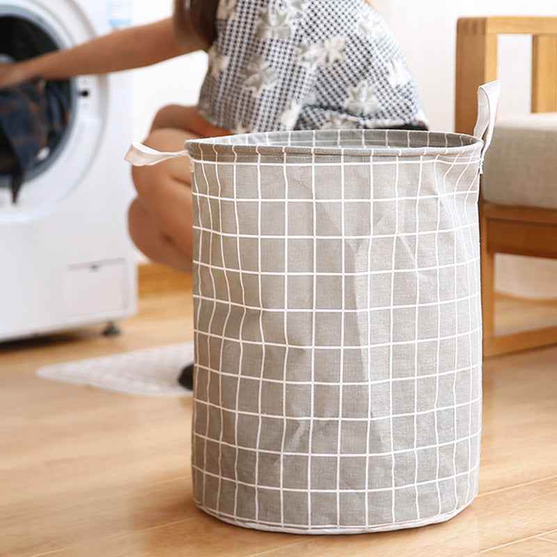 1pc Round Laundry Basket - Portable Dirty Clothes Hamper & Storage Bucket - BON's