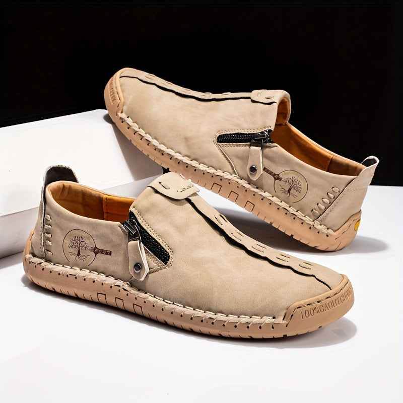 Men's Vintage Loafers: Durable, handmade synthetic shoes, brown/black. - BON's