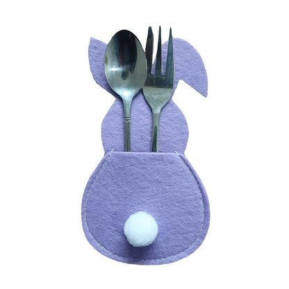 4pcs Easter Bunny Cutlery Holder for Happy Easter Table Decorations and Tableware Accessories - BON's