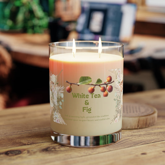 White Tea and Fig Scented Candle, Relaxing Aromatherapy Candle, Eco-Friendly Home Decor, Gift for Her, Spa Day Essentials