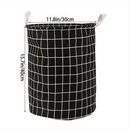 1pc Round Laundry Basket - Portable Dirty Clothes Hamper & Storage Bucket - BON's