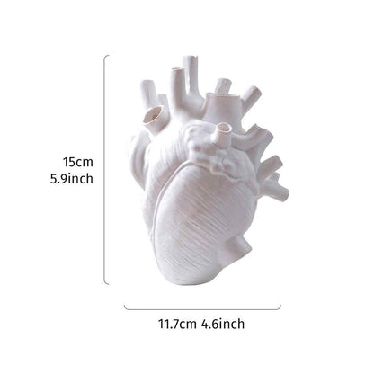 1pc Creative Heart Vase - Resin Decorative Bottle Dried Flower Container - Halloween Thanksgiving Christmas Decor - Indoor Ornament - For Home Decor Lovers - BON's
