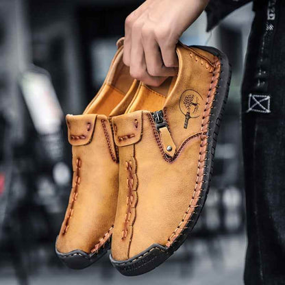 Men's Vintage Loafers: Durable, handmade synthetic shoes, brown/black. - BON's