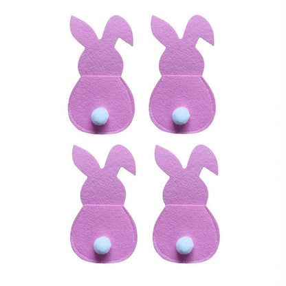 4pcs Easter Bunny Cutlery Holder for Happy Easter Table Decorations and Tableware Accessories - BON's