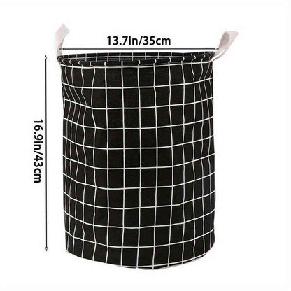 1pc Round Laundry Basket - Portable Dirty Clothes Hamper & Storage Bucket - BON's