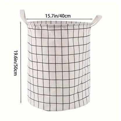 1pc Round Laundry Basket - Portable Dirty Clothes Hamper & Storage Bucket - BON's