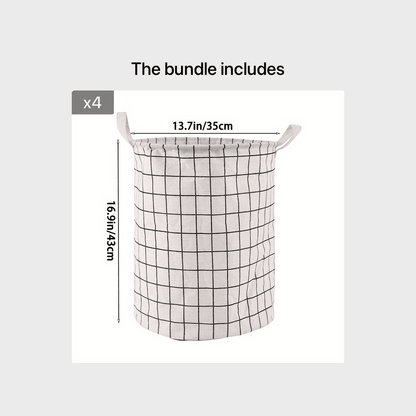 1pc Round Laundry Basket - Portable Dirty Clothes Hamper & Storage Bucket - BON's