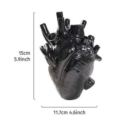 1pc Creative Heart Vase - Resin Decorative Bottle Dried Flower Container - Halloween Thanksgiving Christmas Decor - Indoor Ornament - For Home Decor Lovers - BON's