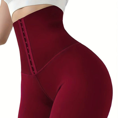 Women’s High-Waist Tummy Control Leggings - Olive Green, Thickened, Stretchy, Button Closure for Butt Lifting & Belly Smoothing, Long Length Skinny Jeans - BON's