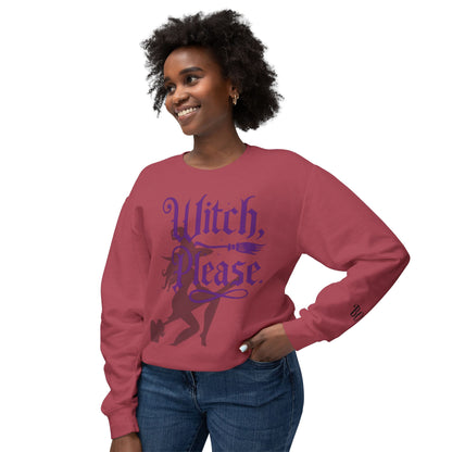 Witch Please Crewneck Sweatshirt, Women Halloween Apparel, Cozy Gift for Witches, Fall Fashion, Casual Wear, Spooky Season