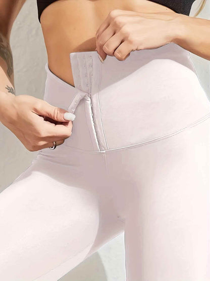 Women’s High-Waist Tummy Control Leggings - Olive Green, Thickened, Stretchy, Button Closure for Butt Lifting & Belly Smoothing, Long Length Skinny Jeans - BON's