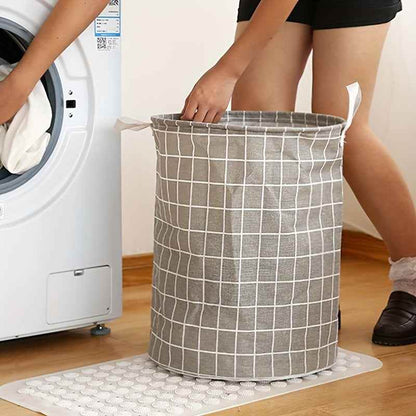 1pc Round Laundry Basket - Portable Dirty Clothes Hamper & Storage Bucket - BON's