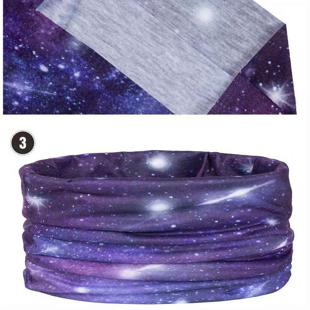 QUALICOS Sports Scarf - Versatile Neck Gaiter, Headband & Wristband with Galaxy & Starry Night Patterns, Unisex All-Season Outdoor Gear for Hiking, Cycling & Fitness - BON's