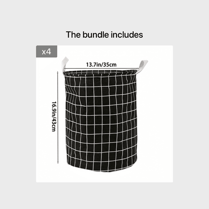 1pc Round Laundry Basket - Portable Dirty Clothes Hamper & Storage Bucket - BON's