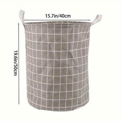 1pc Round Laundry Basket - Portable Dirty Clothes Hamper & Storage Bucket - BON's