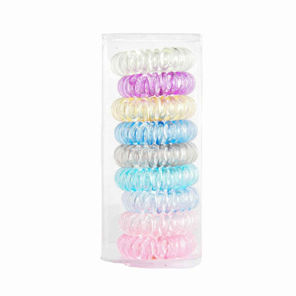 Spiral No-Crease Ponytail Holders for All-Day Comfort - 9 pcs - BON's