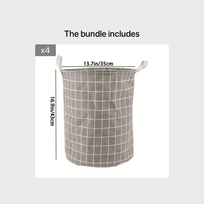 1pc Round Laundry Basket - Portable Dirty Clothes Hamper & Storage Bucket - BON's