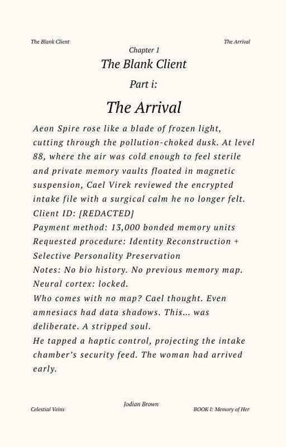 Celestial Veins e-Book: The Memory of Her - BON's