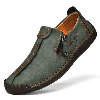 Men's Vintage Loafers: Durable, handmade synthetic shoes, brown/black. - BON's