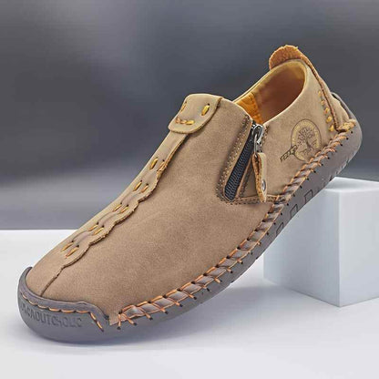 Men's Vintage Loafers: Durable, handmade synthetic shoes, brown/black. - BON's