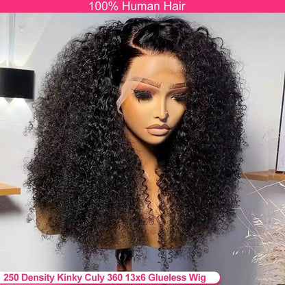250 Density Deep Curly Wave Wig 30 Inch HD Lace Frontal 360 Full Lace Human Hair Wig - BON's