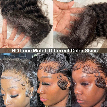 250 Density Deep Curly Wave Wig 30 Inch HD Lace Frontal 360 Full Lace Human Hair Wig - BON's