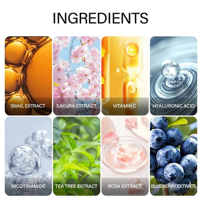 LAIKOU Sakura Serum - Japan Sakura Essence Moisturizing Hyaluronic Acid with 24K Gold and Vitamin C for Brightening Skin Care - BON's