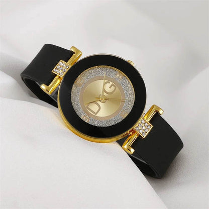 Simple Black/White Quartz Watches for Women - Minimalist Big Dial Fashion Watch with Silicone Strap - BON's