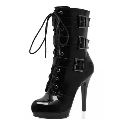 New 13 cm Thin Heel Black European and American Versatile Thin Heel Fetish Shoes for Exotic Pole Dance - BON's