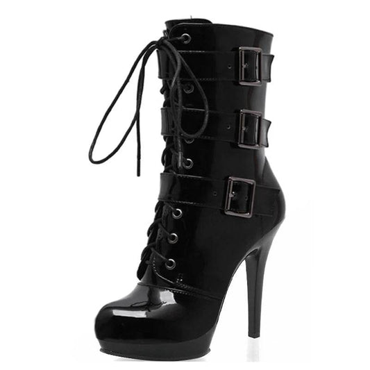 New 13 cm Thin Heel Black European and American Versatile Thin Heel Fetish Shoes for Exotic Pole Dance - BON's