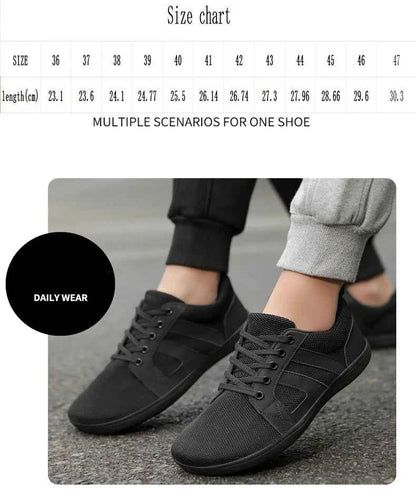Wide-Toe Barefoot Sneakers – Breathable, Non-Slip Sports Shoes for Walking, Jogging & Everyday Style