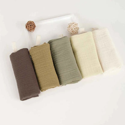 5Pcs Baby Cotton Washcloth Newborn Burp Cloth Square Towels 6-Layer Pure Cotton Soft Absorbent Gauze Cotton Baby Towels