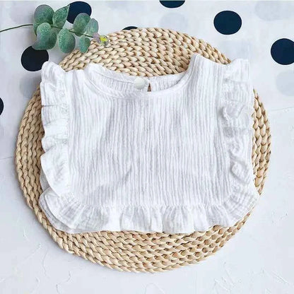 Newborn Baby Feeding Bib Ruffle Solid Lace Saliva Towel Infants Soft Cotton Burp Cloth For Toddler Kids Bibs Newborn Stuff
